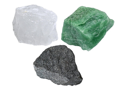 Aries Zodiac Healing Crystal Set Pack of 3 Crystals Raw Stones Astrology Gifts for Women Birthday Anniversary Gifts Mother Father Gifts (Information Card Included)
