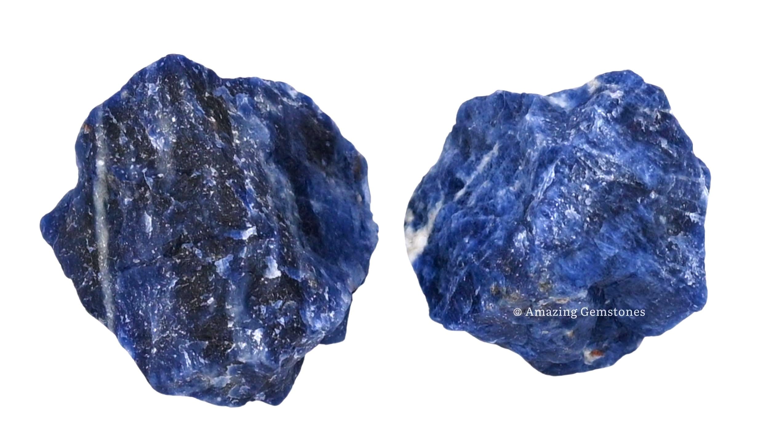 Sodalite Raw Crystals and Healing Stones Natural Rocks for Tumbling and DIY Raw Stones and Crystals (1 lb)